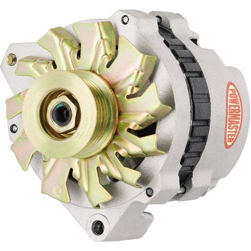 Alt GM CS130 Powermaster Chrome 140A 6 grv Pulley Baffle & Cone Offset Left MTG Side BAT Post 1-Wire or OE Hookup