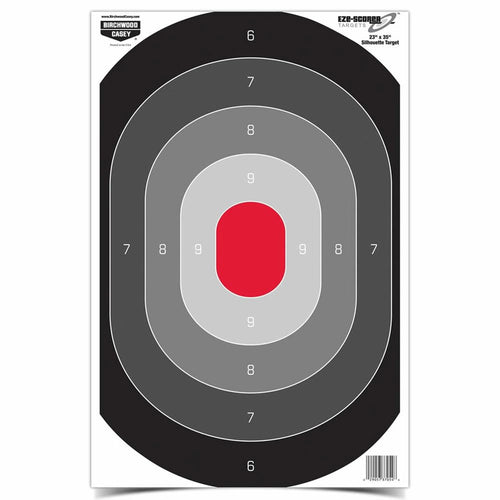 Eze-Scorer Birchwood Casey 23'' X 35'' Silhouette Oval Shoot-Up Brilliant White Paper Targets for Indoor and Outdoor Use, 100 Targets