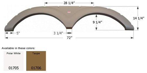 Tandem Axle Fender Skirt Icon FS1705 for Keystone - Taupe 01706