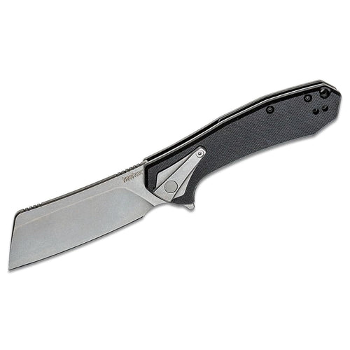 Kershaw Pocketknife Bracket, 3.4" 8Cr13MoV Stainless Steel Cleaver Blade, Assisted One-Handed Flipper Opening, Folding EDC, Frame Lock, Black