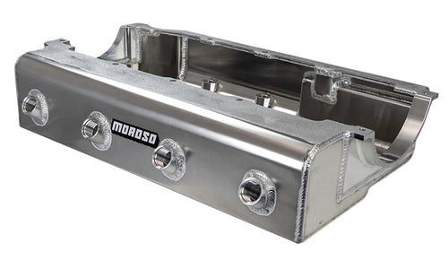 Moroso Aluminum Dry Sump Oil Pan 20036, Fits Big Block Chevy Mark IV Engine, 4 Pick Ups on DS, 5" Depth