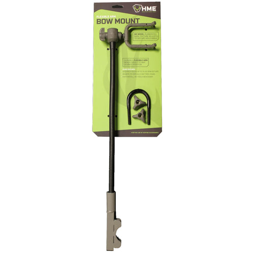 HME Durable High-Quality Easy-to-Install Versatile Flexible Arm Tree Stand Bow Holder - Holds Up To 8.5LBS, Rugged Arm Bends, Easy Attach U-Bolt