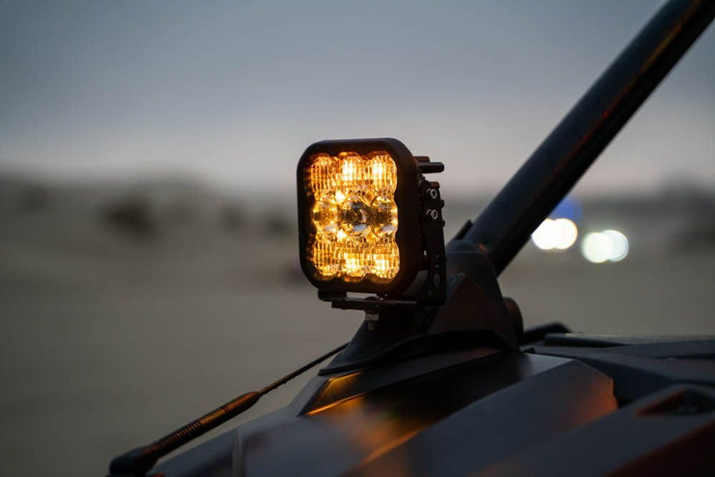 Stage Series Diode Dynamics A-Pillar Pod Kit compatible with Polaris RZR Pro 2020-2023, SS5 Sport Yellow Combo