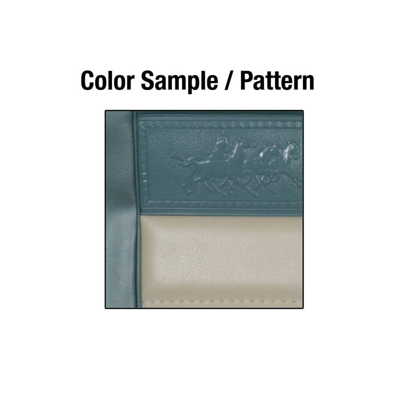 66 Pony Upholstery Scott Drake - Aqua/White (66CP-P-FULL-AQ)