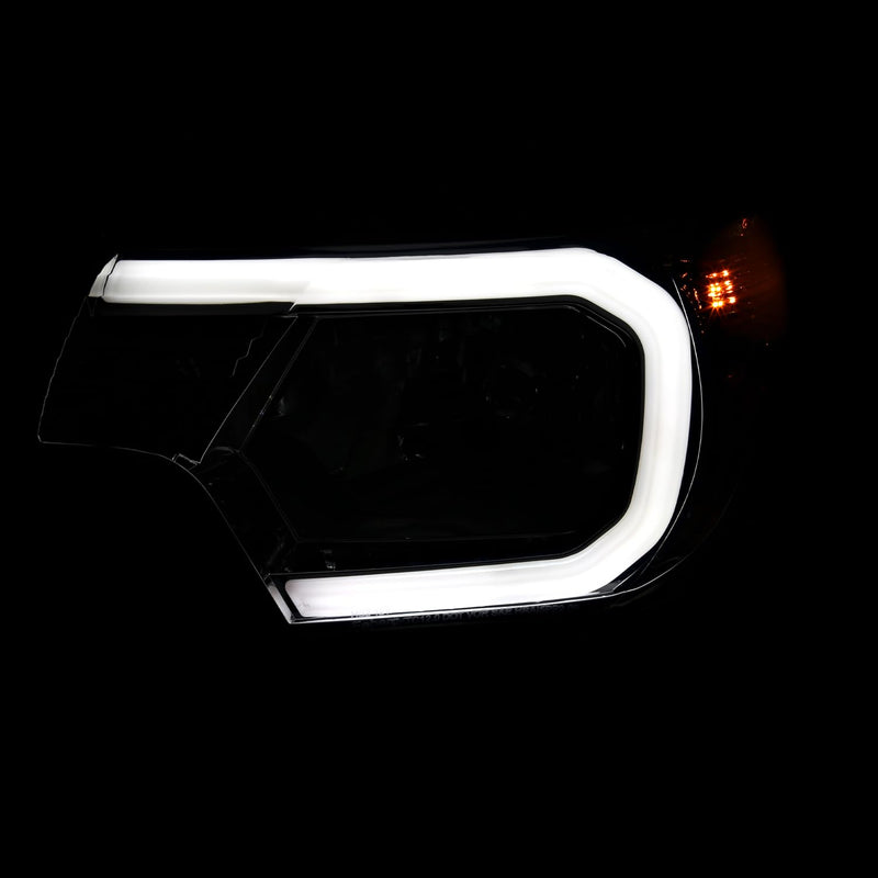 Light Smoke Spec-D Tuning Headlights with LED Strip Compatible with 2012-2015 Toyota Tacoma