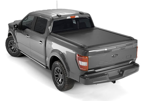 TrailFX Hard Tonneau Cover TFX6001 Retractable Fits 2020-2021 Chevrolet Silverado 1500 Manual with Key Lock Black Matte Powder Coated Aluminum Top Rail Mount with T-Slot Rails