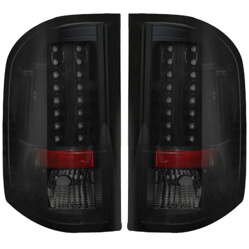 RECON - Fits 07-14 Chevy Silverado (Dually) & GMC Sierra (Dually) Ultra Bright LED Tail Lights (SMOKED LENS) Fits 07-13 Chevy Silverado (Single Wheels)
