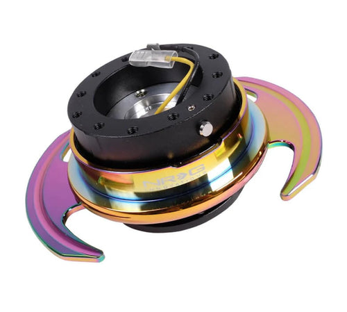 NRG Innovations GEN 3.0 NRG-SRK-650BK-MC Race Steering Wheel Quick Release Hub Adapter, 6-Hole Design & 6x70 and 6x74mm Bolt Patterns, Neo Chrome With Handles