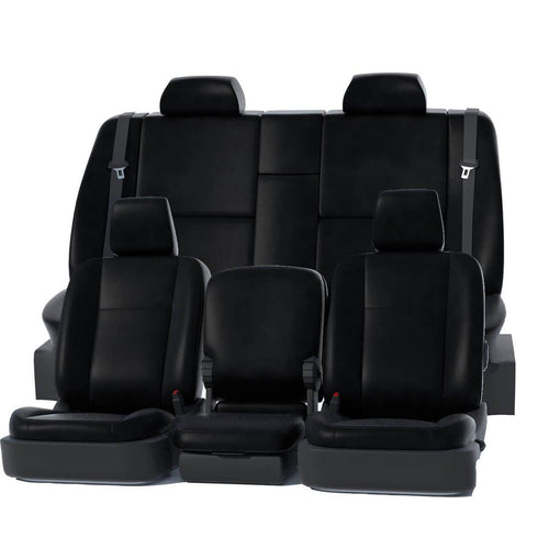 Black Precision Fit Leatherette Front Row Seat Covers GTC4136ABLTBK