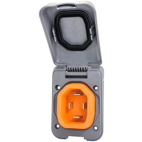 Non-Metallic SmartPlug BM32PG Inlet and Cover Assembly - 32 Amp Shore Power Inlet for RV, Boat, Camper Accessories - RV Essentials, Smart Plug RV, Electrical Connectors