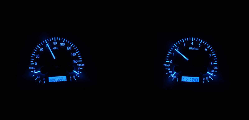 Dakota Digital VHX-68C-CVL-C-B Analog Dash Gauge System Compatible with 1968 Chevy Chevelle El Camino Carbon Fiber Style Blue Backlighting