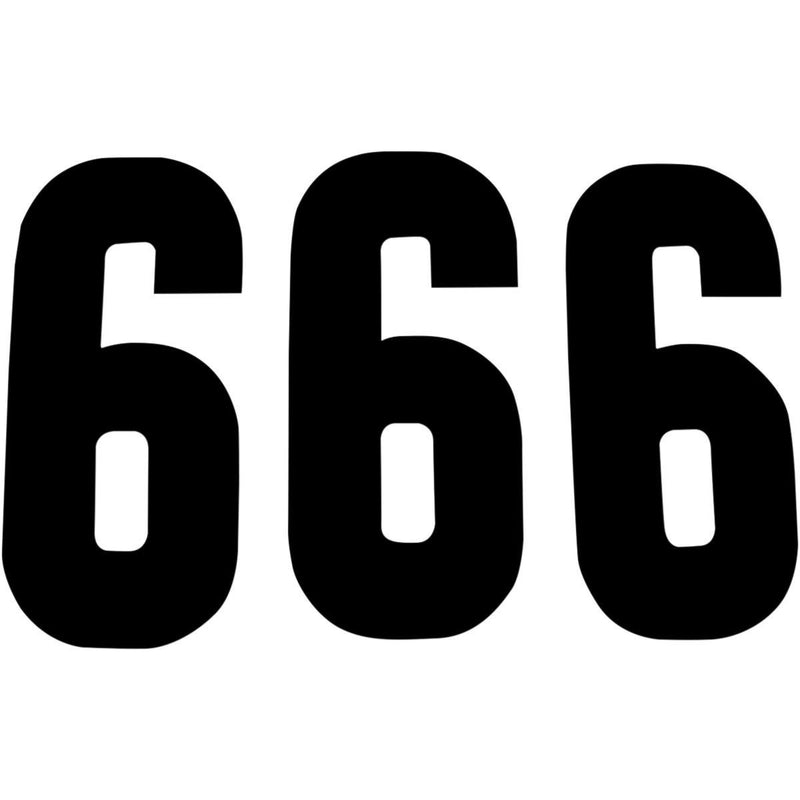 N-Style Numbers Racing - 7 (Number 6) (Black)