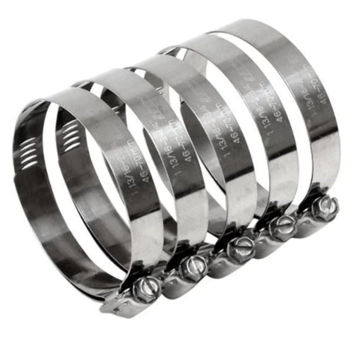 Stainless Steel HPS Worm Gear Liner Clamp Size 44 5pc Pack 2-5/16" - 3-1/4" (59mm-83mm)