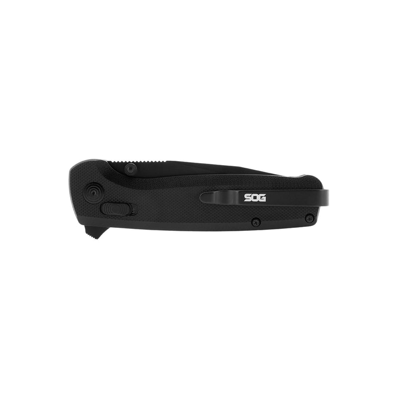 SOG Daily Carry Terminus XR G10 Rugged EDC Ambidextrous Pocket Folding Knife | G10 Handle | Wear-Resistant D2 Steel Blade, Black, Clam Pack