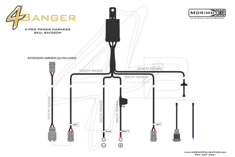 Switched Power Harness Morimoto: 2X Outputs BAF000H