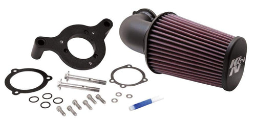 Cold Air Intake Kit K&N: Guaranteed to Increase Horsepower: Fits 2001-2017 HARLEY DAVIDSON (Street Bob, Fat Bob, Boy, Low Rider, Dyna Wide Glide, Switchback, other select models)57-1125