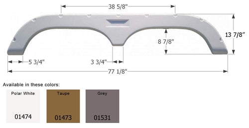 5th Wheel ICON Travel Trailer Fender Skirt FS720 - Grey