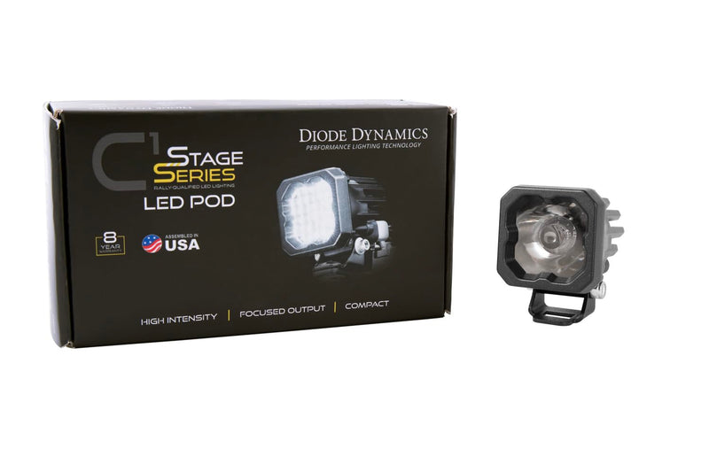 Diode Dynamics SSC1 Sport Standard White LED Pod (one), Spot w/Amber Backlight