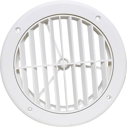 Heating and A/C Register Valterra A10-3363VP with 360° Rotation (No Damper) - 5-1/4" ID x 7" OD, White
