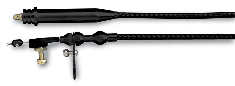 Kickdown Cable Kit Lokar XKD-2700HT with Black Stainless Steel Housing and Black Aluminum Fittings for GM 700-R4 Transmission