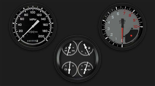 AutoCross Gray AX53GBLF Three Gauge Set