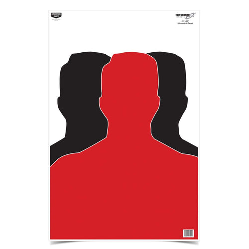 Eze-Scorer Birchwood Casey 23" x 35" Silhouette III Shoot-Up Brilliant White Paper Targets for Indoor and Outdoor Use, 100 Targets