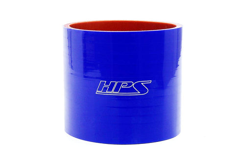 HPS Silicone HTSC-412-BLUE High Temperature 4-ply Reinforced Straight Coupler Hose, 65 PSI Maximum Pressure, 3" Length, 4.12" ID, Blue