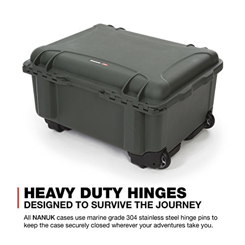 Olive NANUK 950 Waterproof Hard Case with Wheels Empty