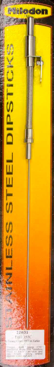 Timing Cover Dipstick Stainless Steel for Ford Cleveland 351 Milodon 22031