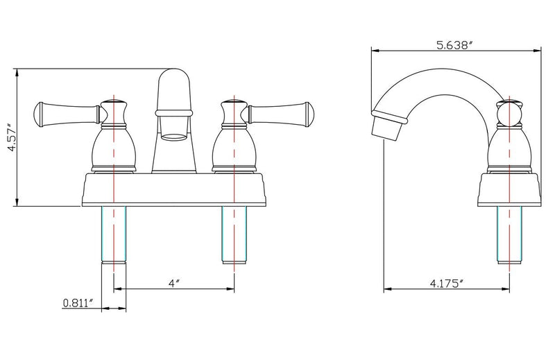 Dura Faucet RV Designer DF-PL620L-CP Two Handle Arc Spout Bathroom Faucet (Chrome)