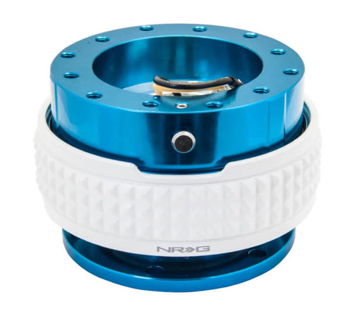 NRG Innovations Gen 2.1 NRG-SRK-210BL-GL Race Steering Wheel Quick Release Kit Adapter, Blue Body/Glow in the Dark Pyramid Ring, 6x70 and 6x74mm Bolt Patterns