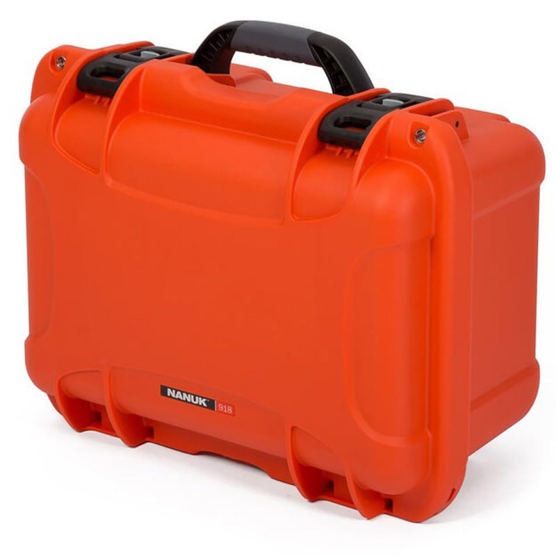 Waterproof Nanuk 918 Hard Case with Custom Foam Insert for 6 Lenses - Orange