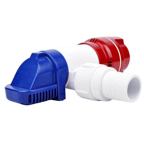 LoPro 900 GPH Rule LP900D Non-Automatic Bilge Pump - Low Profile, Submersible For Tight Spaces, 12V, Rotating Discharge, Multi-Port, Backflow Prevention For Boats