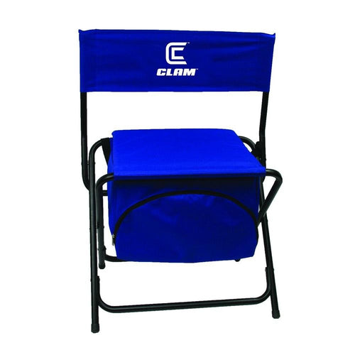CLAM Ice Fishing Chair 8823 with Built-in Cooler – Lightweight, Portable & Weatherproof Fishing Seat, 16" Height, Durable Steel Frame