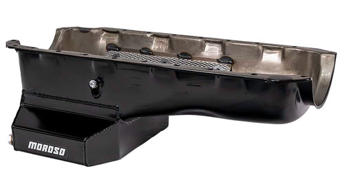 Moroso Steel T-Sump Oil Pan 20420, Fits Big Block Chevy Mark IV Engines in Camaro, Chevelle, Nova and others, Road Race Baffle