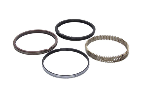 JE Piston Rings, JE 4.125 in Bore, File Fit, 1/16 in x 1/16 in x 3/16 in Thick, Standard Tension, Hard Ductile Iron, Phosphate, 8 Cylinder, Kit
