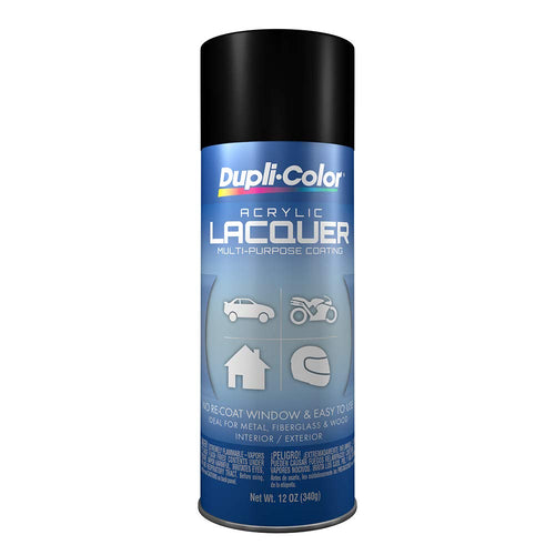 Flat Dupli-Color EDAL16077 Premium Lacquer, Black Spray Paint - 12 oz. Aerosol Can