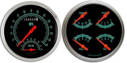 Classic Instruments G-Stock CT47GS62-LS Direct Fit Gauge Package LS Swap Speedometer with Built in Tach and Quad Gauge Fits 1947-1953 Chevy Truck