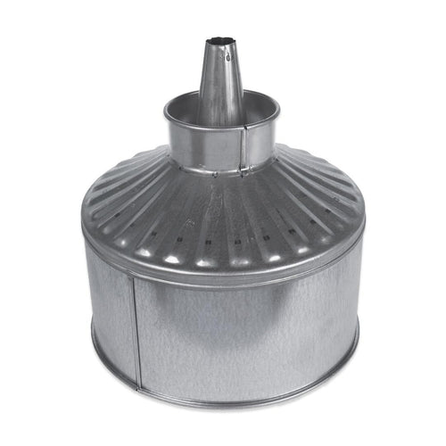 12 Qt Fluted Galvanized Funnel W/Skirt & Screen - Funnel King 94469, 11" Center Spout, Multi