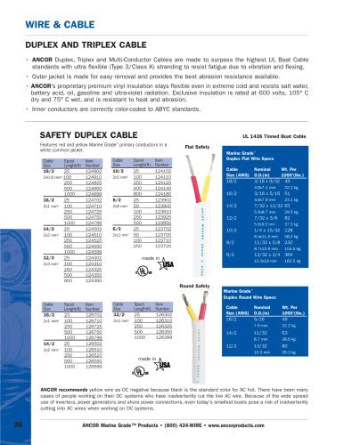 Safety Duplex Ancor Cable, 6/2 AWG (2 x 13mm2), Flat - 100ft