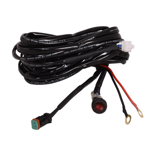 Wiring Harness Replacement Fog Light for TrailFX Single Cube Single Row LED Light Bars 9.4 Foot Waterproof Deutsch Connector Rocker On/Off Switch 30A Fuse 12V Relay TrailFX WRHRNSS1
