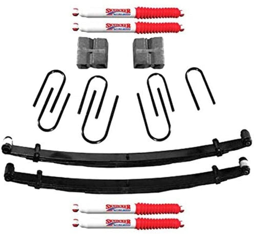 Skyjacker Suspension Lift Kit D400CDK-N w/Shock Nitro Shocks 4 in. Front/2 in. Rear Lift Incl. Front Leaf Springs Front/Rear U Bolt Kits Front Bushing Kit Rear Block Suspension Lift Kit w/Shock