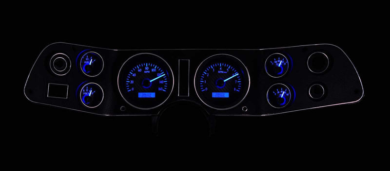 Chevy Camaro 1970-81 VHX System, Silver Face - Blue Display