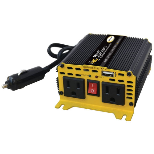 Go Power GP-225HD Modified Sine Wave Heavy-Duty Power Inverter, 225 Watt, 12V Input, Dual AC Outlets, Compact and Portable Solution for Small Electronics, Travel, and Outdoor Use