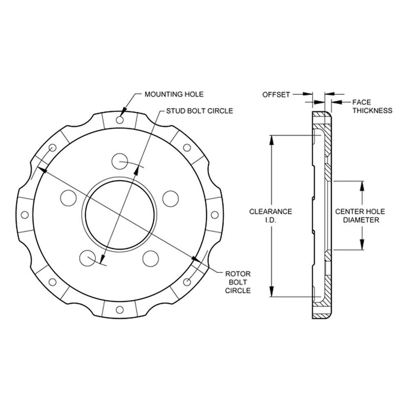 Front Hat-BB 810" Offset