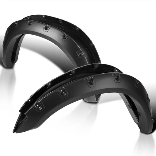 4PC Spec-D Tuning Front + Rear Smooth Rivet Bolt-On Pocket Style Fender Flares Compatible with 2010-2017 Dodge Ram 2500 3500
