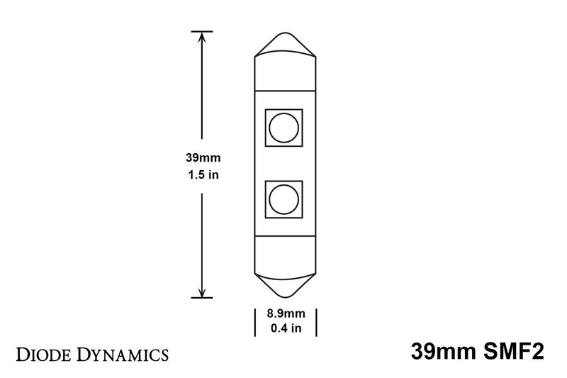 39mm Diode Dynamics SMF2 LED Bulbs (Pair), Red