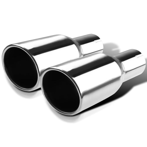 2.5" Inlet Spec-D Tuning 3.875" Outlet Slant Stainless Steel Dual Exhaust Muffler Tip