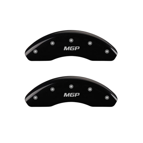 MGP Black Caliper Covers 28161SMGPBK - Engraved Front & Rear, Set of 4