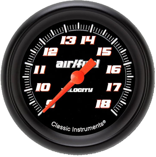 Velocity Black Classic Instruments VS394BBLF 2 5/8" Air/Fuel Ratio Gauge Full Sweep